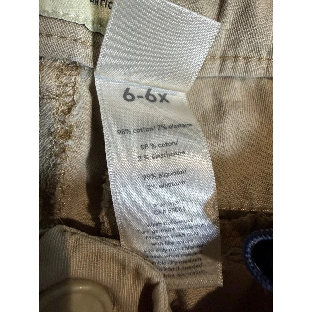 OshKosh Bgosh Boys Khaki Chino Pants Tan Flat Front School Uniform Size 6 6x